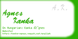 agnes kanka business card